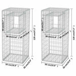 2 db vidaXL acél gabion kosár oszlop / ágyás 50 x 50 x 120 cm 7