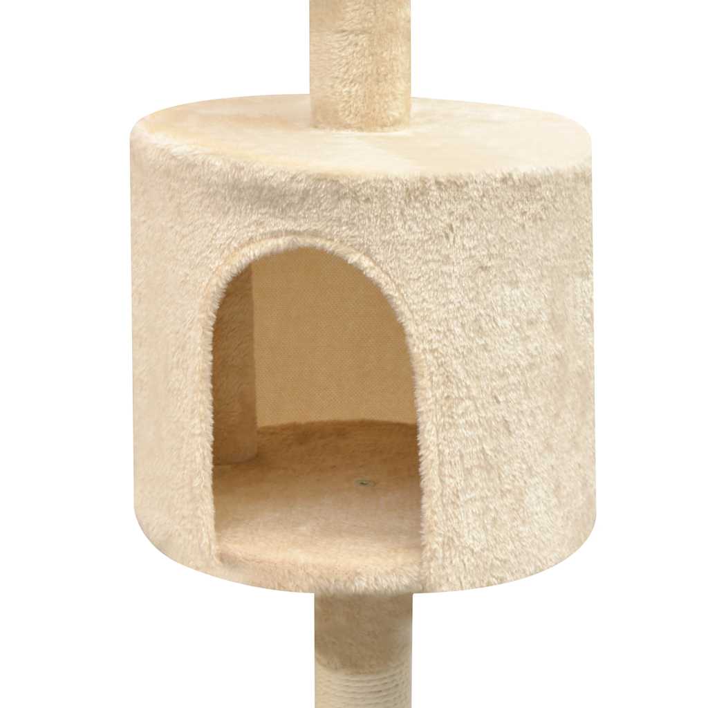 Bézs macskabútor szizál kaparófákkal 125 cm 3