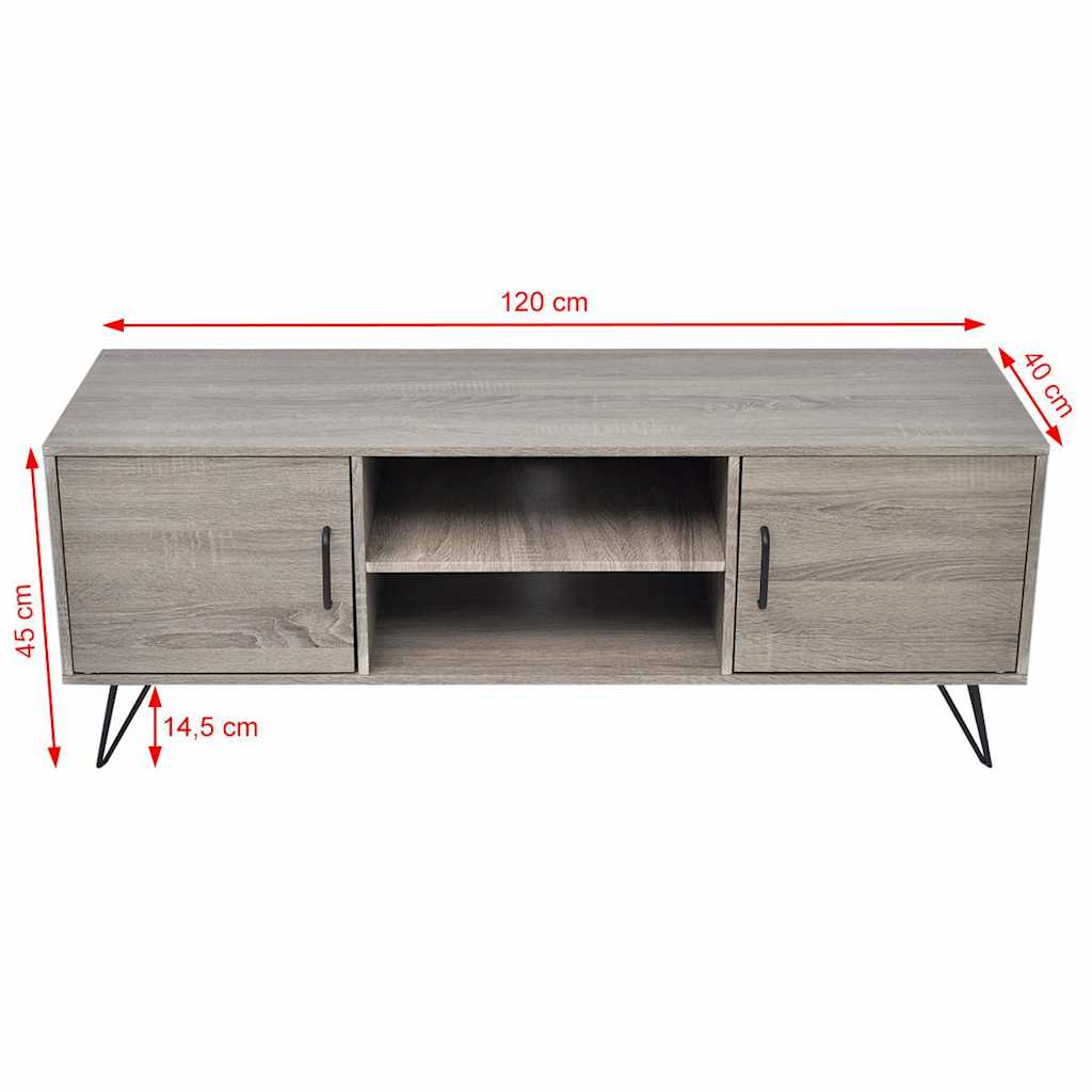 Szürke TV-szekrény 120 x 40 x 45 cm 5