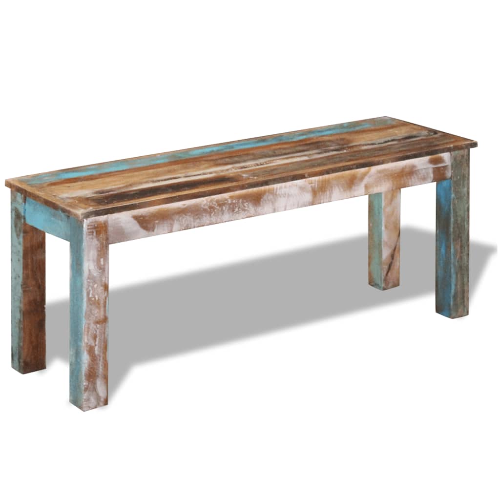 Tömör újrahasznosított fa pad 110 x 35 x 45 cm 2