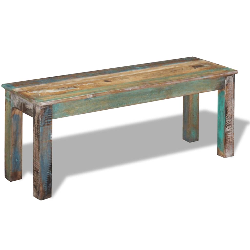 Tömör újrahasznosított fa pad 110 x 35 x 45 cm 4
