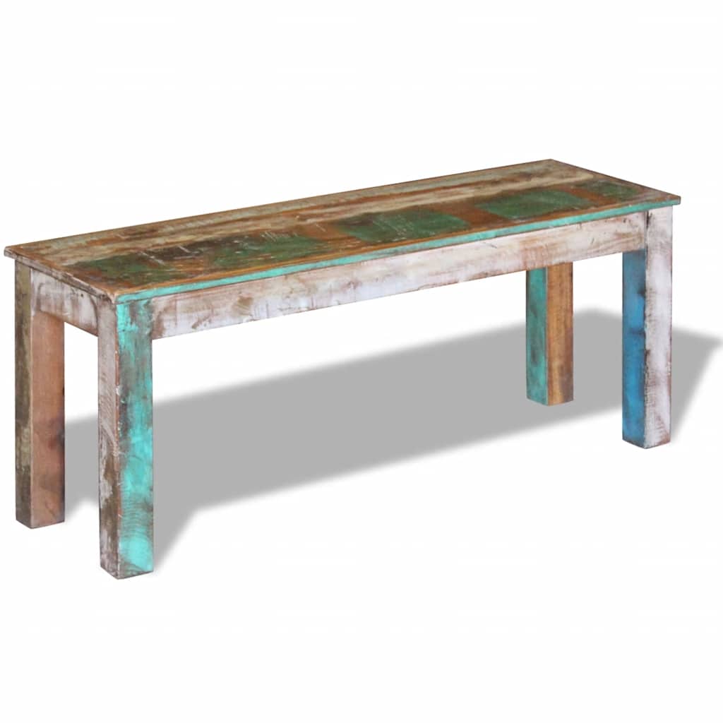 Tömör újrahasznosított fa pad 110 x 35 x 45 cm 6