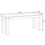 Tömör újrahasznosított fa pad 110 x 35 x 45 cm 11