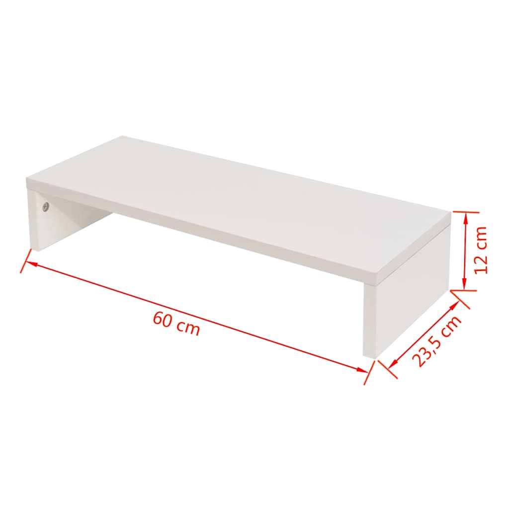 Monitorállvány szerelt fa 60 x 23,5 x 12 cm fehér 5