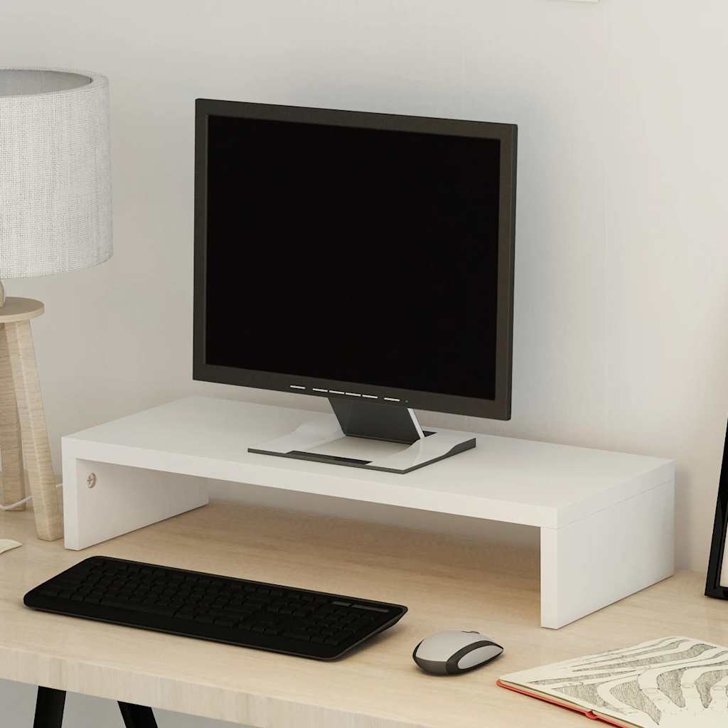 Monitorállvány szerelt fa 60 x 23,5 x 12 cm fehér