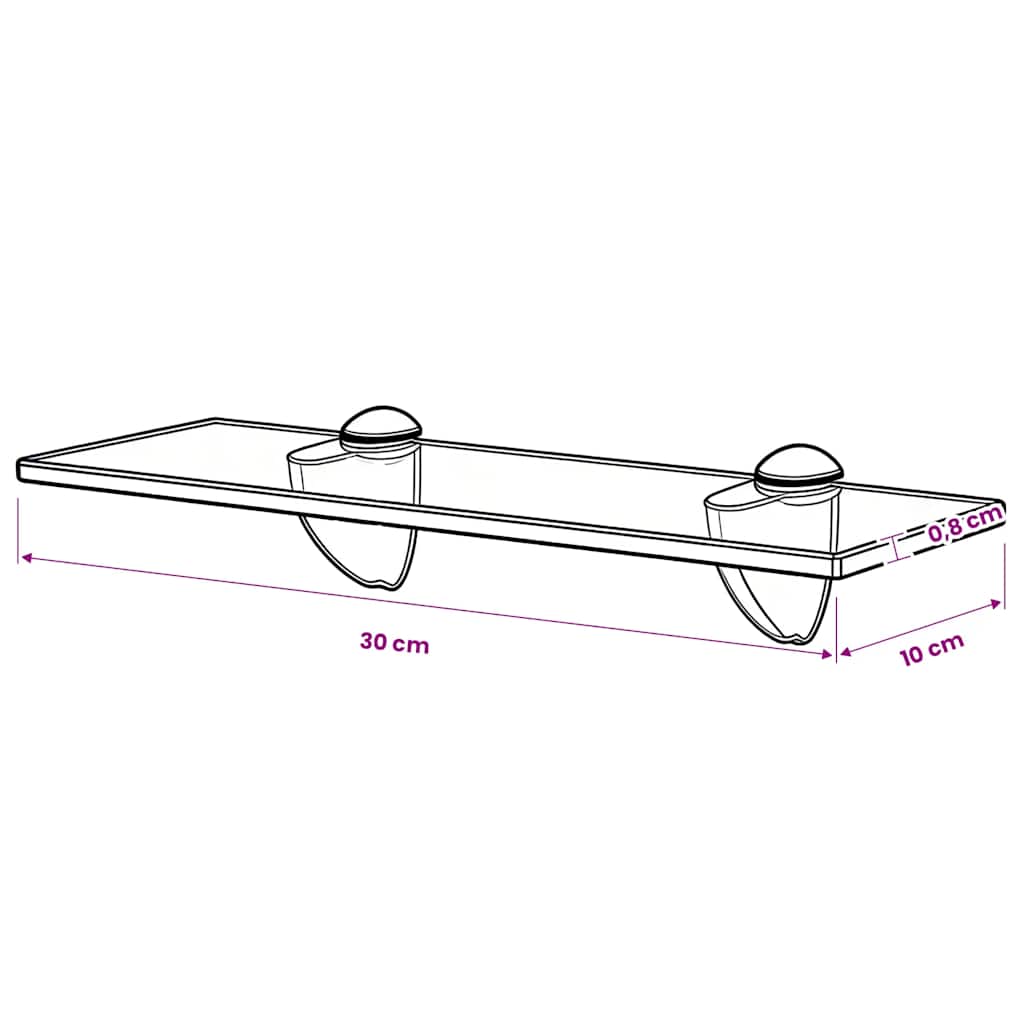 Lebegő polc üveg 30x10 cm 8 mm 5