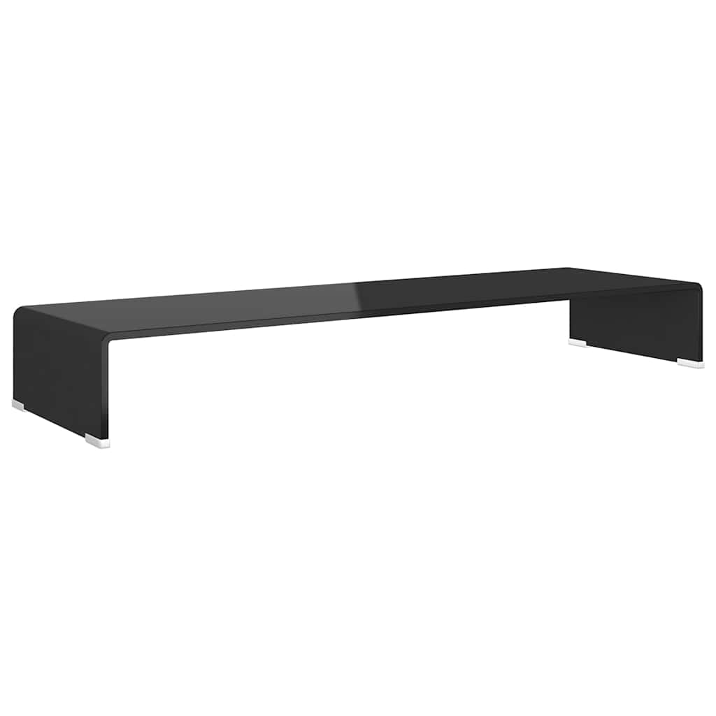 Fekete üveg TV/monitor állvány 100x30x13 cm 2