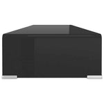 Fekete üveg TV/monitor állvány 100x30x13 cm 4