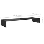 Fekete üveg TV/monitor állvány 100x30x13 cm 6