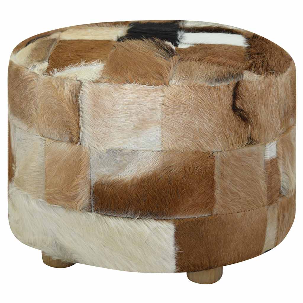 Kerek kecskebőr puff 50 x 50 x 45 cm 5