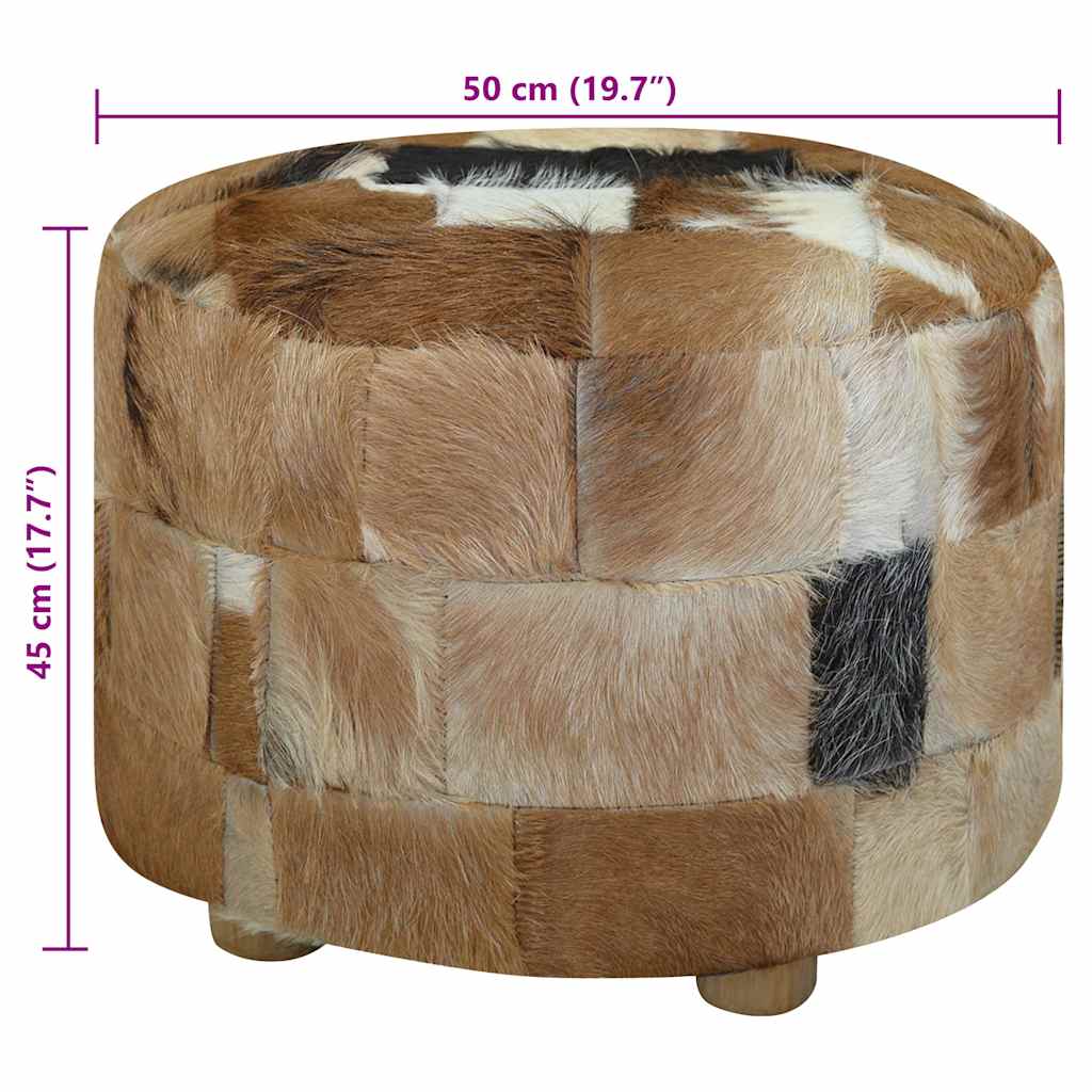 Kerek kecskebőr puff 50 x 50 x 45 cm 8