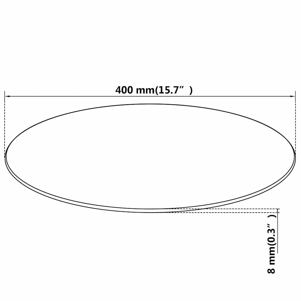 Edzett üveg asztallap kerek 400 mm 4