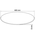 Edzett üveg asztallap kerek 600 mm 4