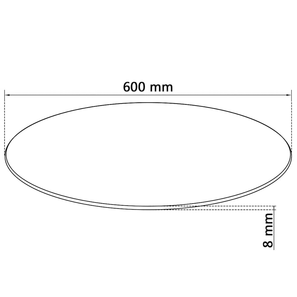 Edzett üveg asztallap kerek 600 mm 4