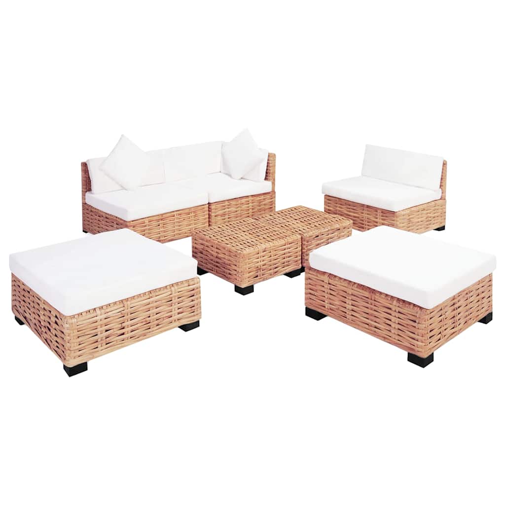 18 részes természetes rattan kanapészett 3