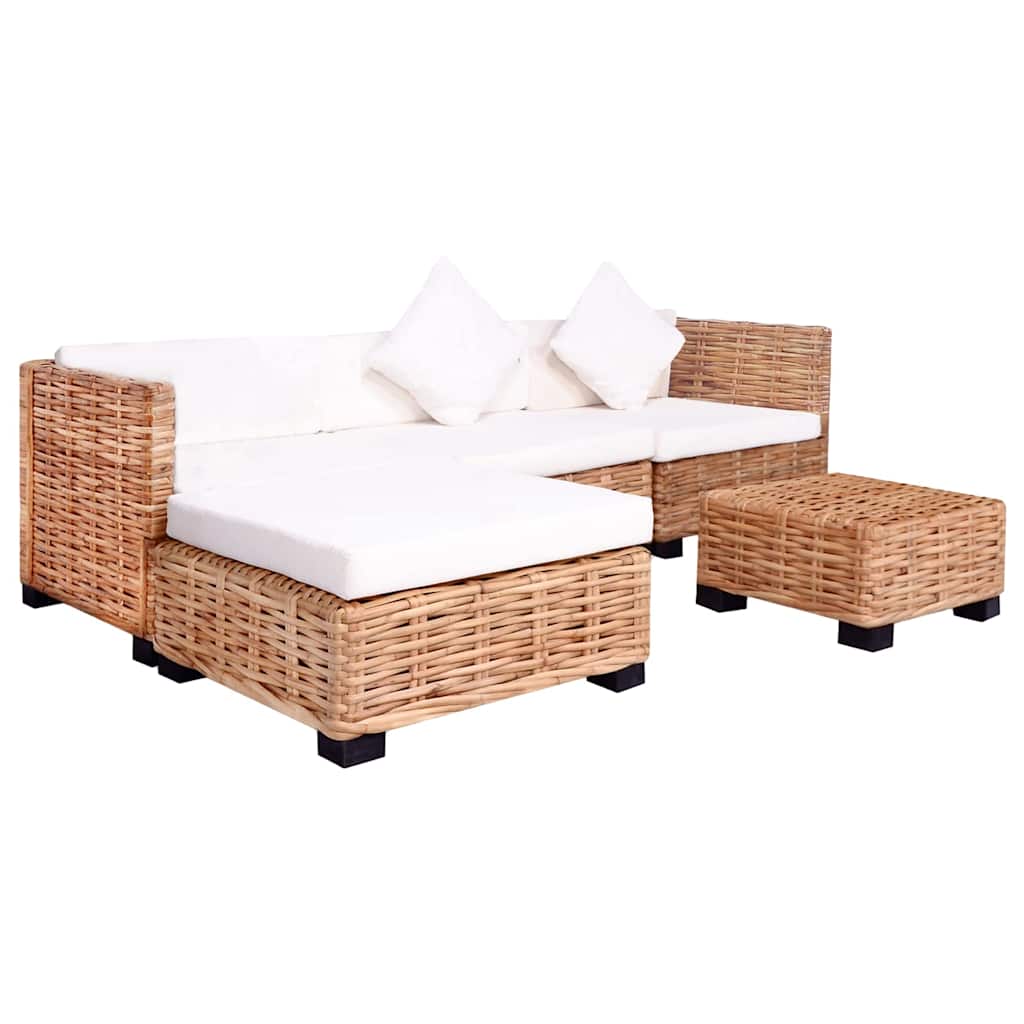 14 részes természetes rattan kanapészett