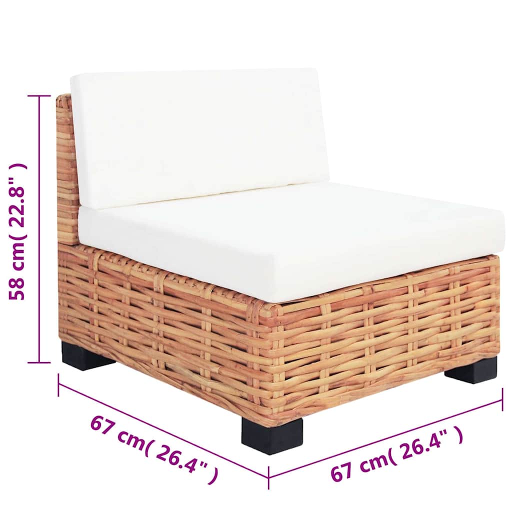 14 részes természetes rattan kanapészett 11