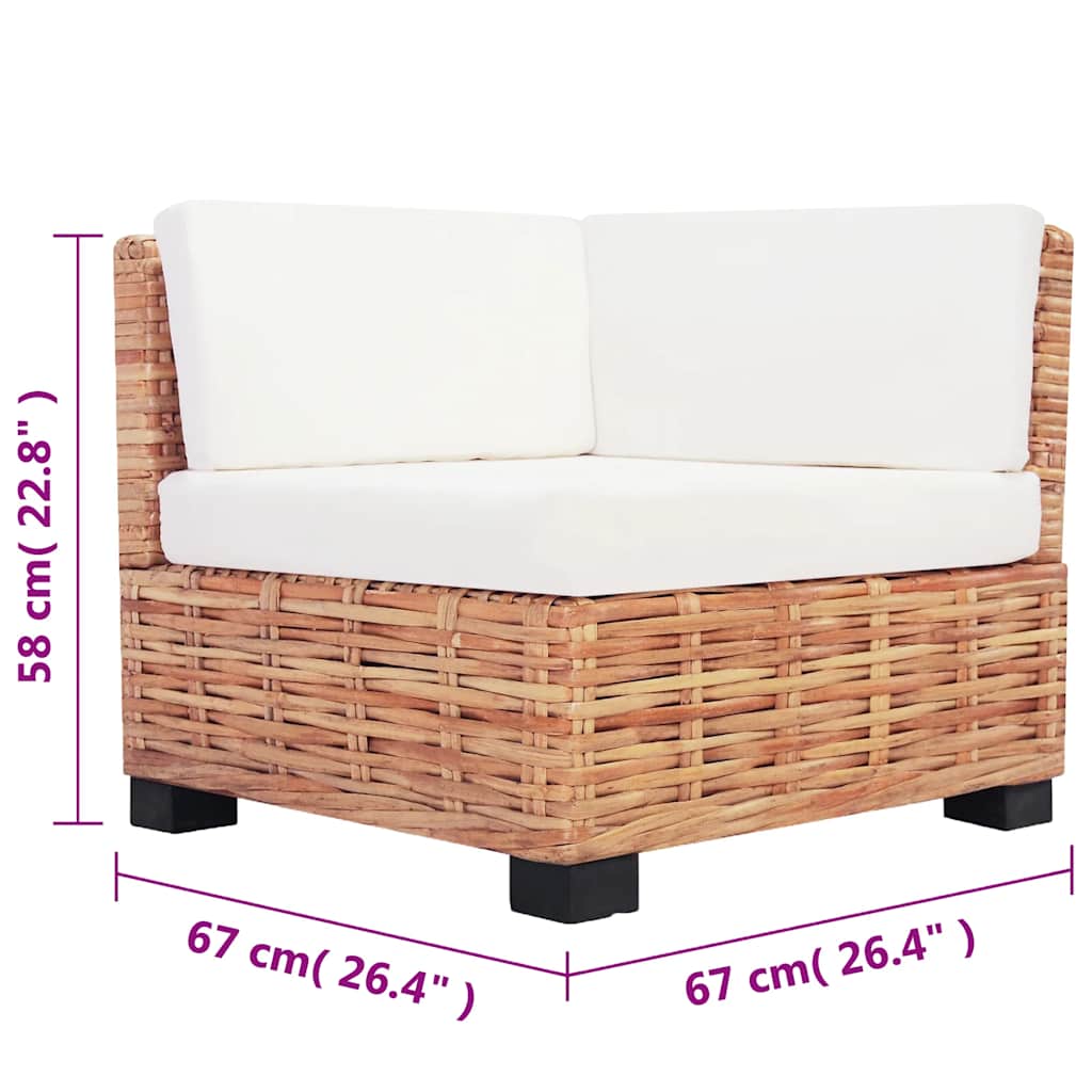14 részes természetes rattan kanapészett 10
