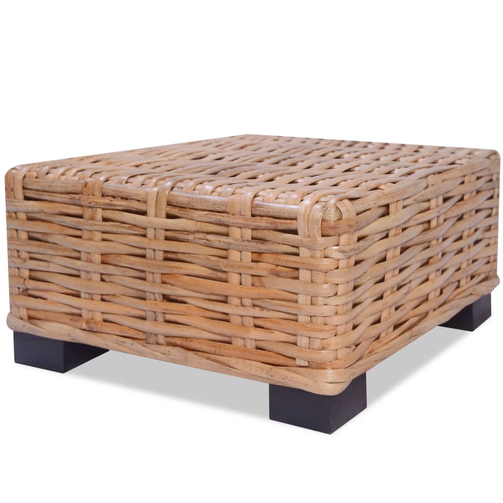 Természetes rattan dohányzóasztal 45 x 45 x 30 cm 2
