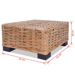 Természetes rattan dohányzóasztal 45 x 45 x 30 cm 4