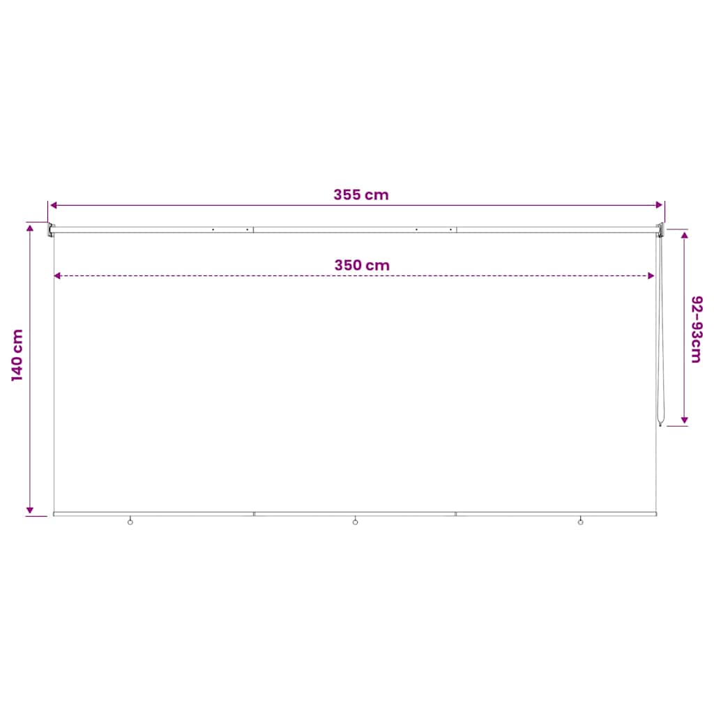 Bézs színű, kültéri sötétítő roló 355 (Szé) x 140 (Ma) cm 11