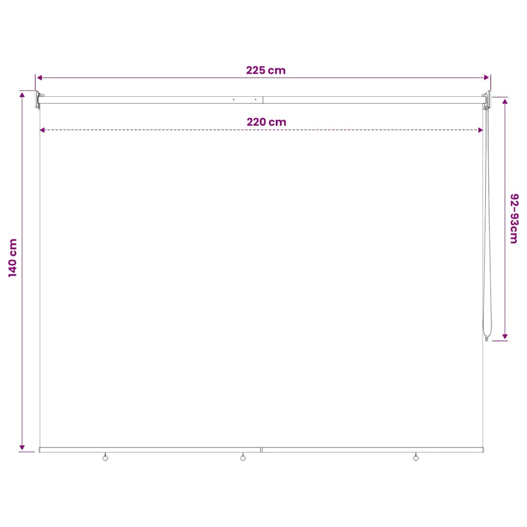 Krémszínű kültéri roló 225 (Szé) x 140 (Ma) cm 10