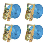 4 db kék racsnis rögzítőheveder 2 tonna 6 m x 38 mm