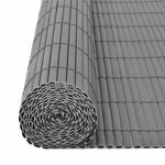 Szürke kétoldalas PVC kerti kerítés 150 x 500 cm 5