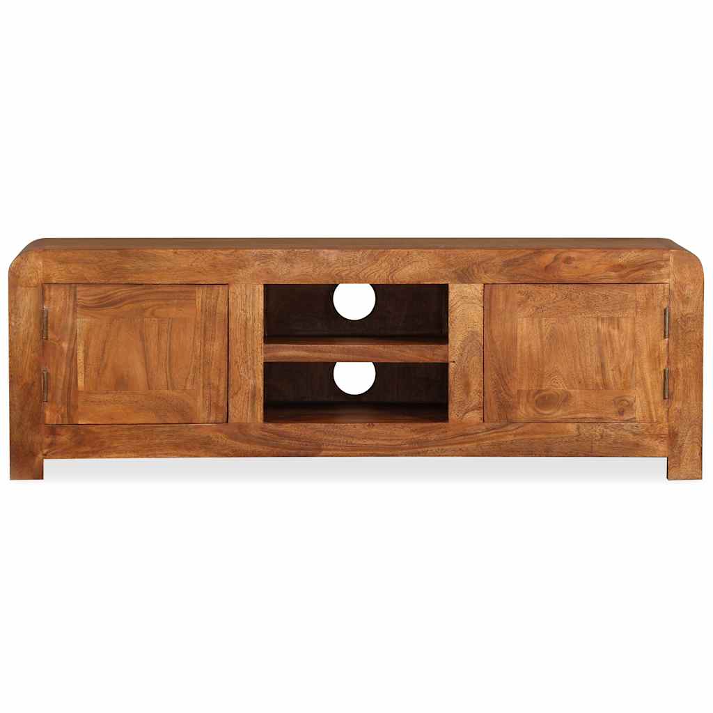 Tömör fa TV-szekrény mézszínű felülettel 120 x 30 x 40 cm 6