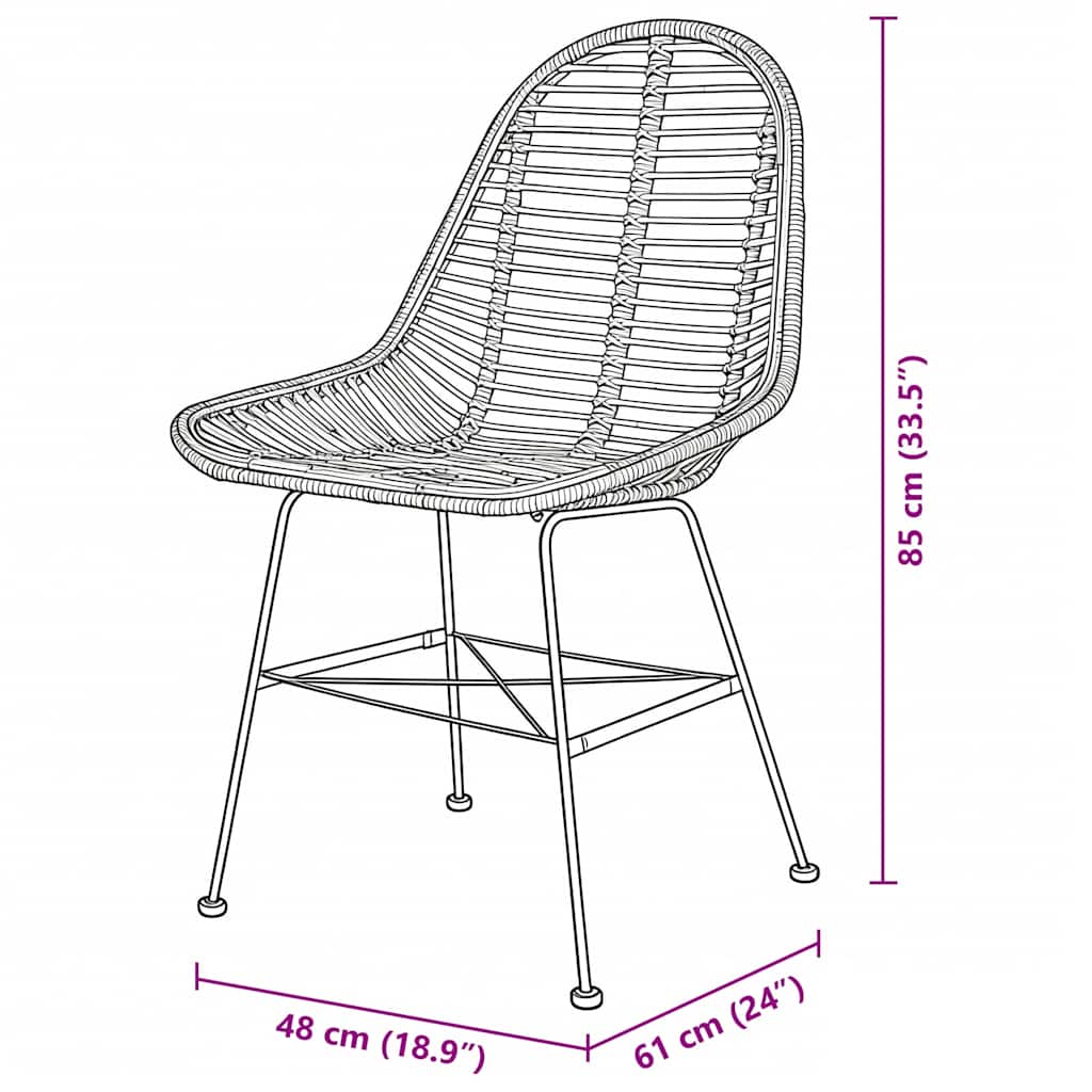 4 db természetes rattan étkezőszék 5