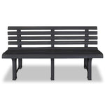 Antracitszürke műanyag kerti pad 145,5 cm 2