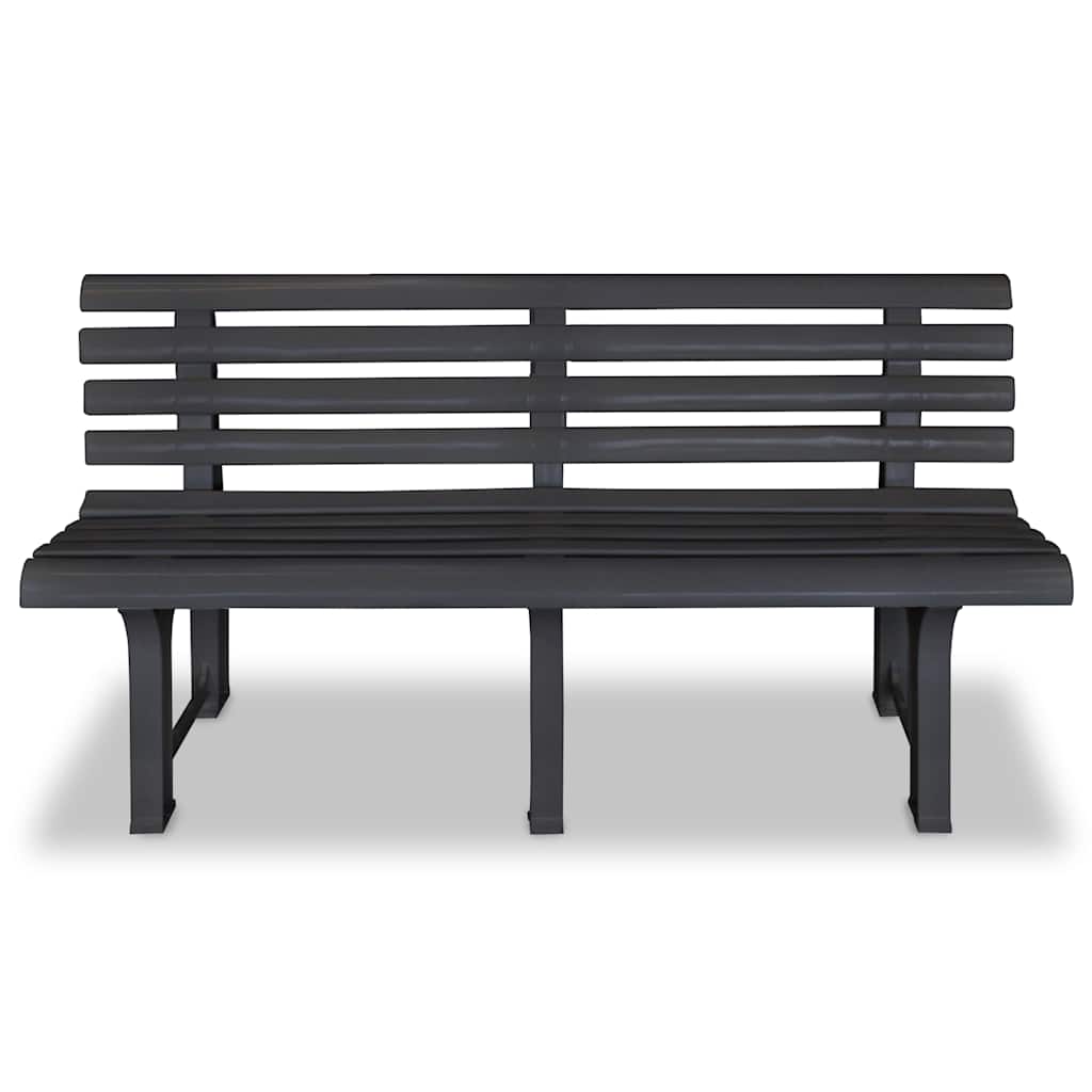 Antracitszürke műanyag kerti pad 145,5 cm 2