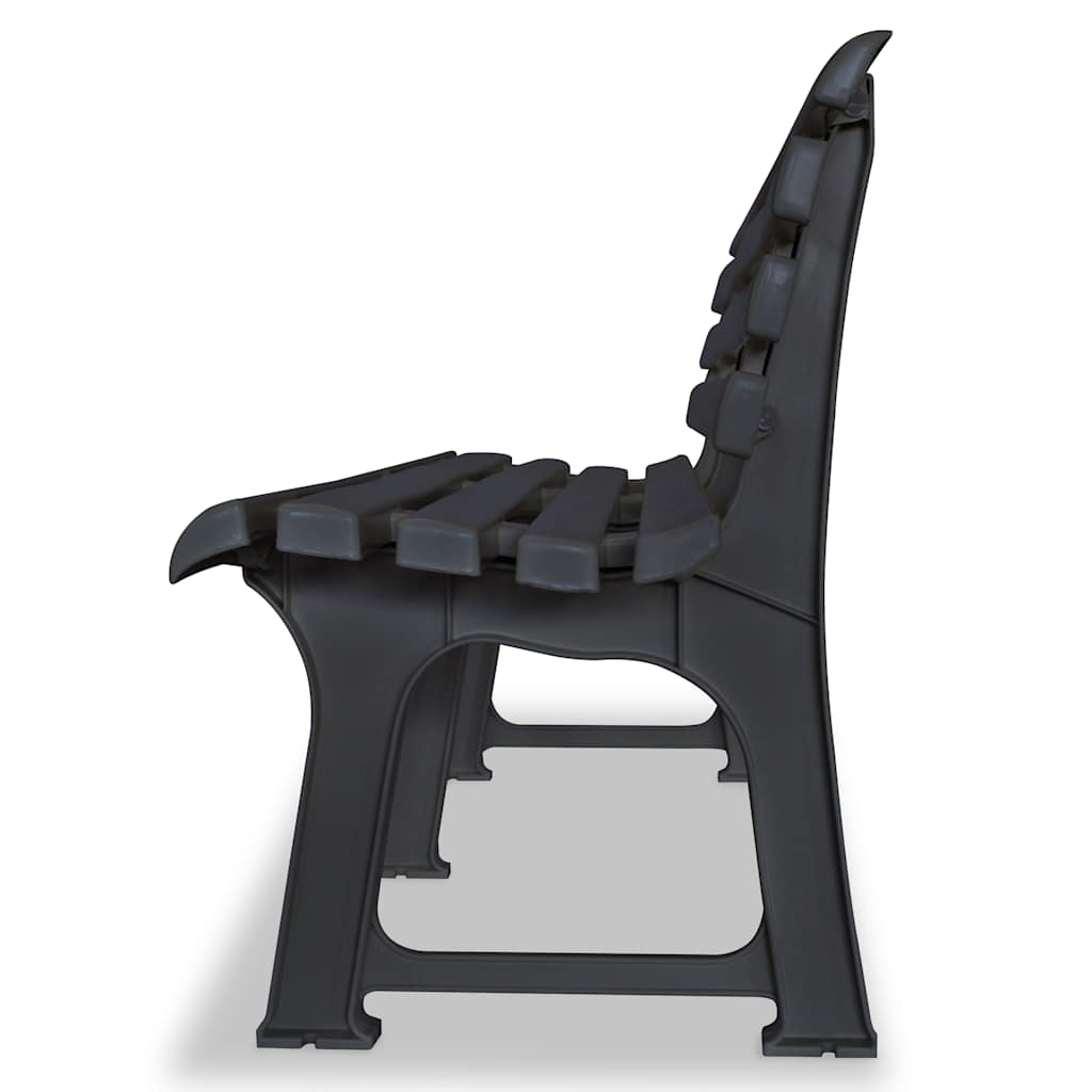 Antracitszürke műanyag kerti pad 145,5 cm 3