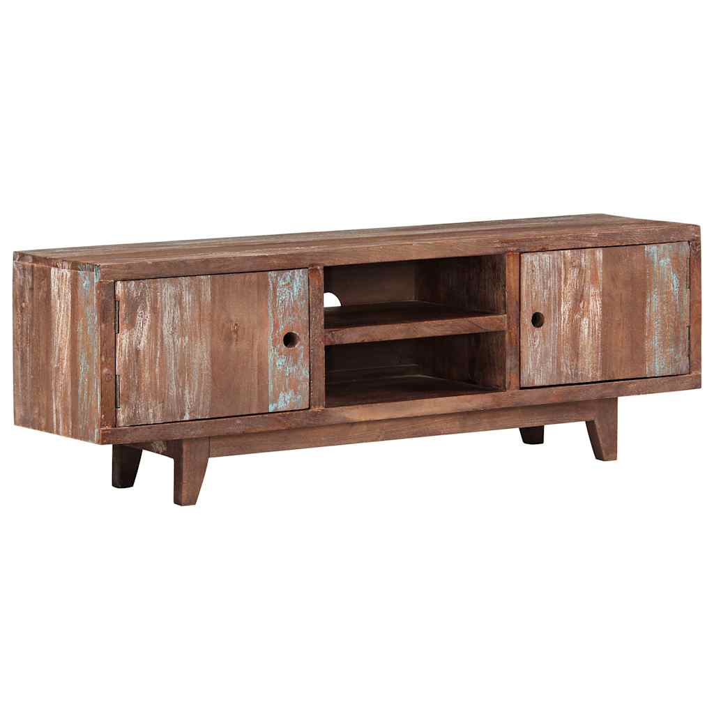 Vintage stílusú tömör akácfa TV-szekrény 118 x 30 x 40 cm 7