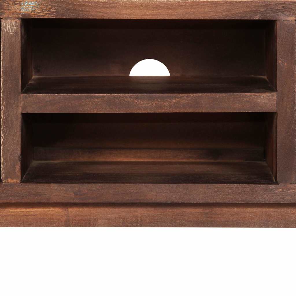 Vintage stílusú tömör akácfa TV-szekrény 118 x 30 x 40 cm 13