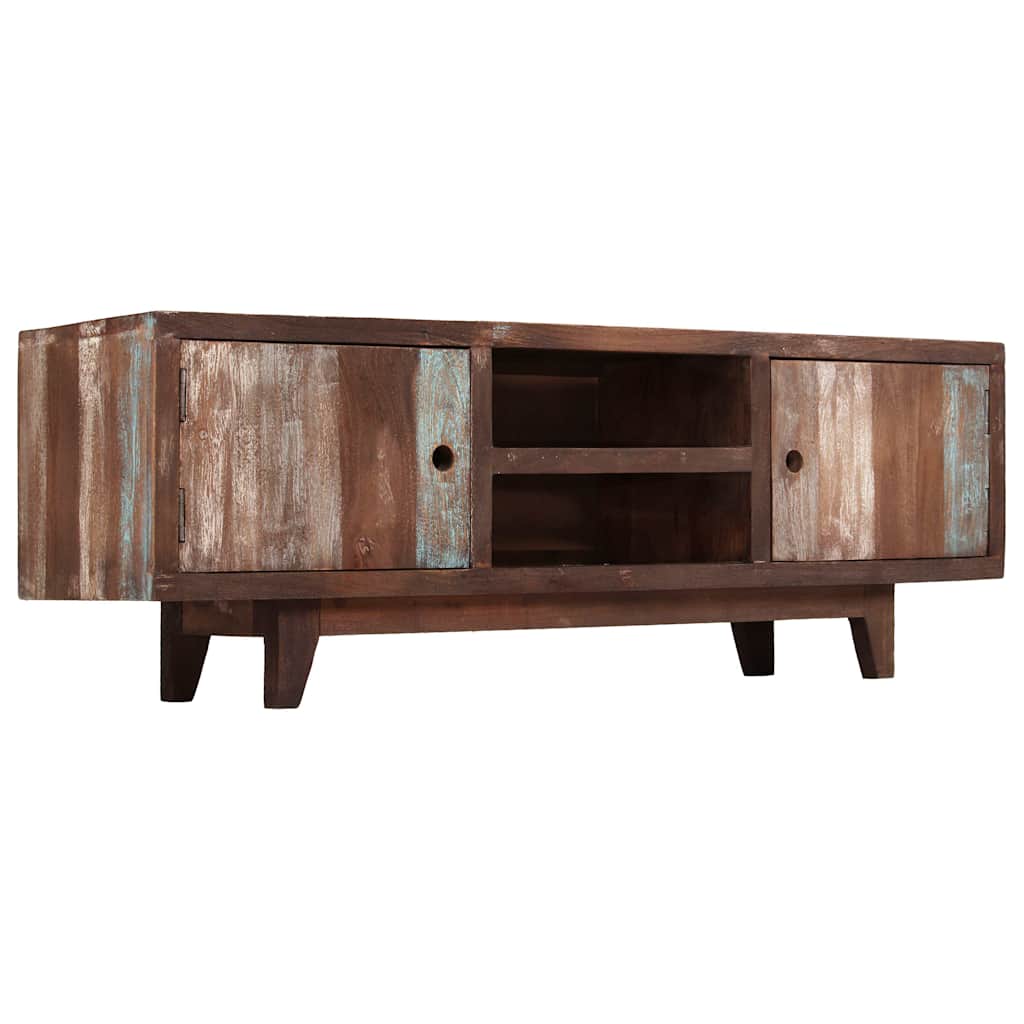 Vintage stílusú tömör akácfa TV-szekrény 118 x 30 x 40 cm 6