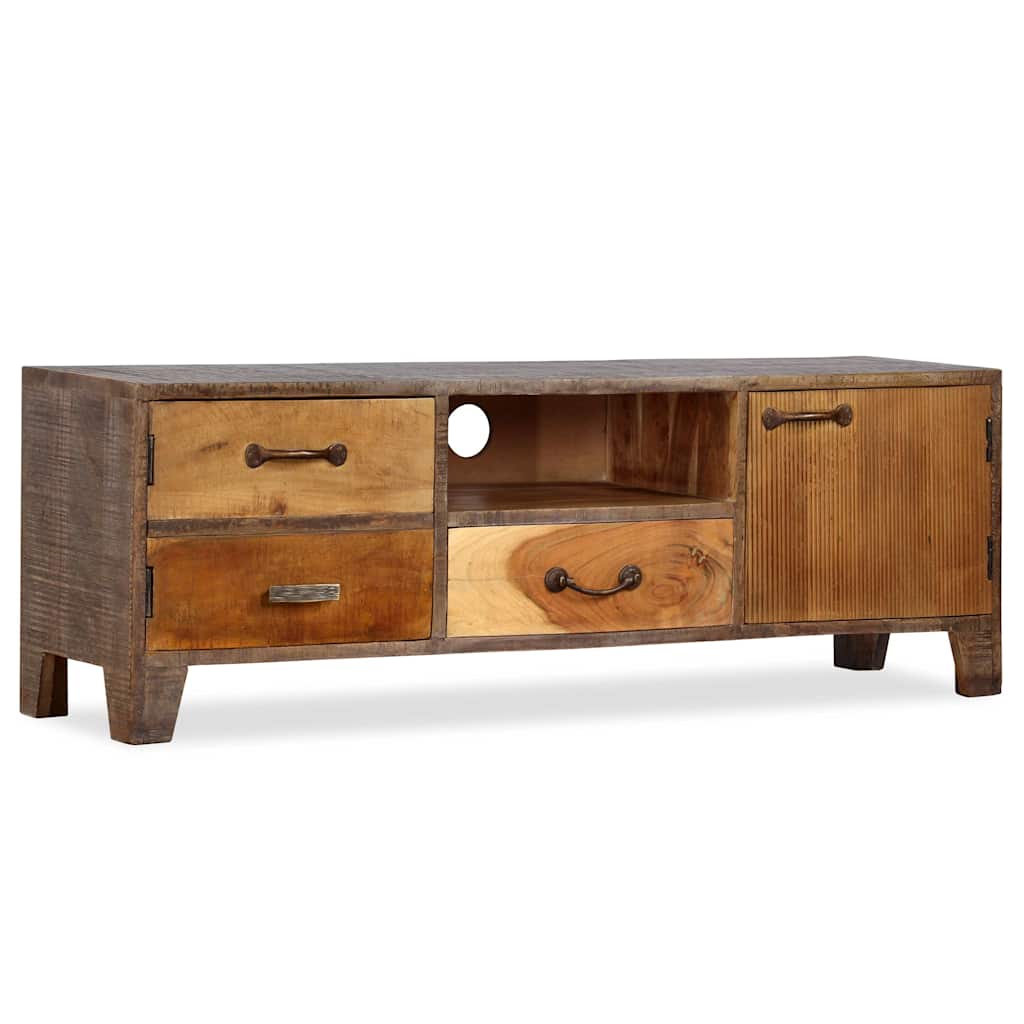 Vintage stílusú tömör fa TV-szekrény 118 x 30 x 40 cm 6