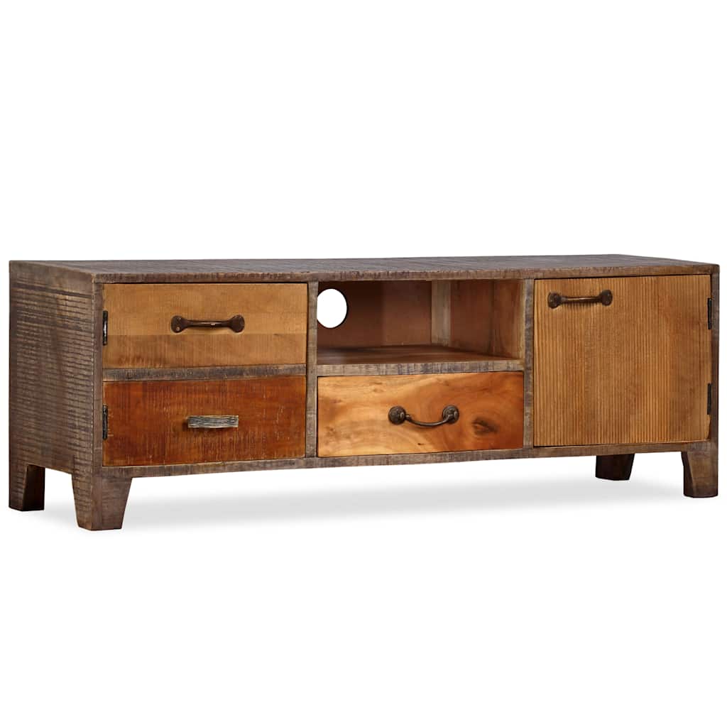 Vintage stílusú tömör fa TV-szekrény 118 x 30 x 40 cm 5
