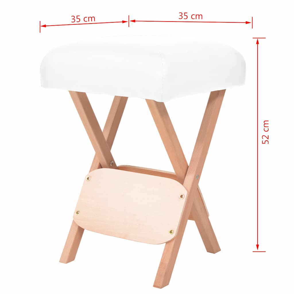 Fehér összecsukható masszázsszék 12 cm vastag üléssel 4
