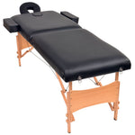 2 zónás fekete összecsukható 10 cm-es masszázsasztal és zsámoly 2