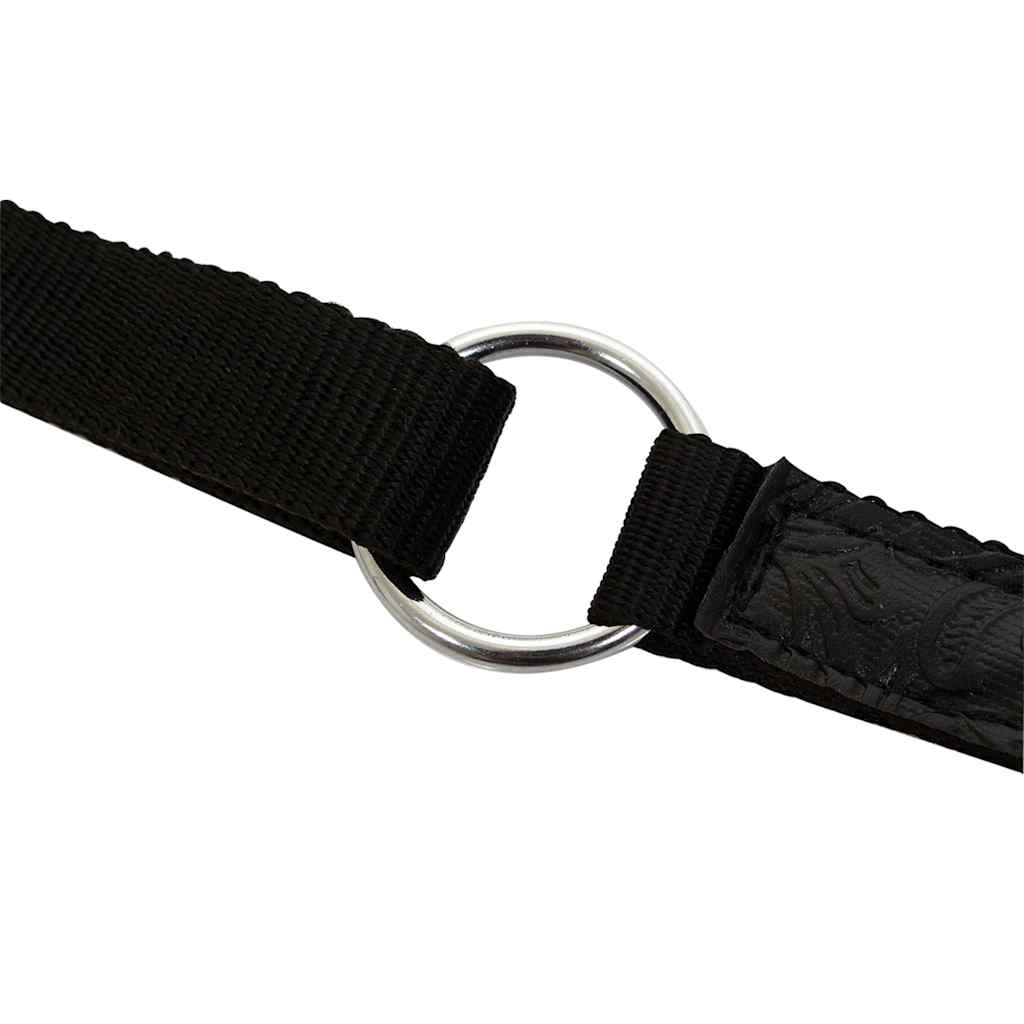 Fekete valódi bőr western nyereg, kötőfék és nyakhám 16" 14