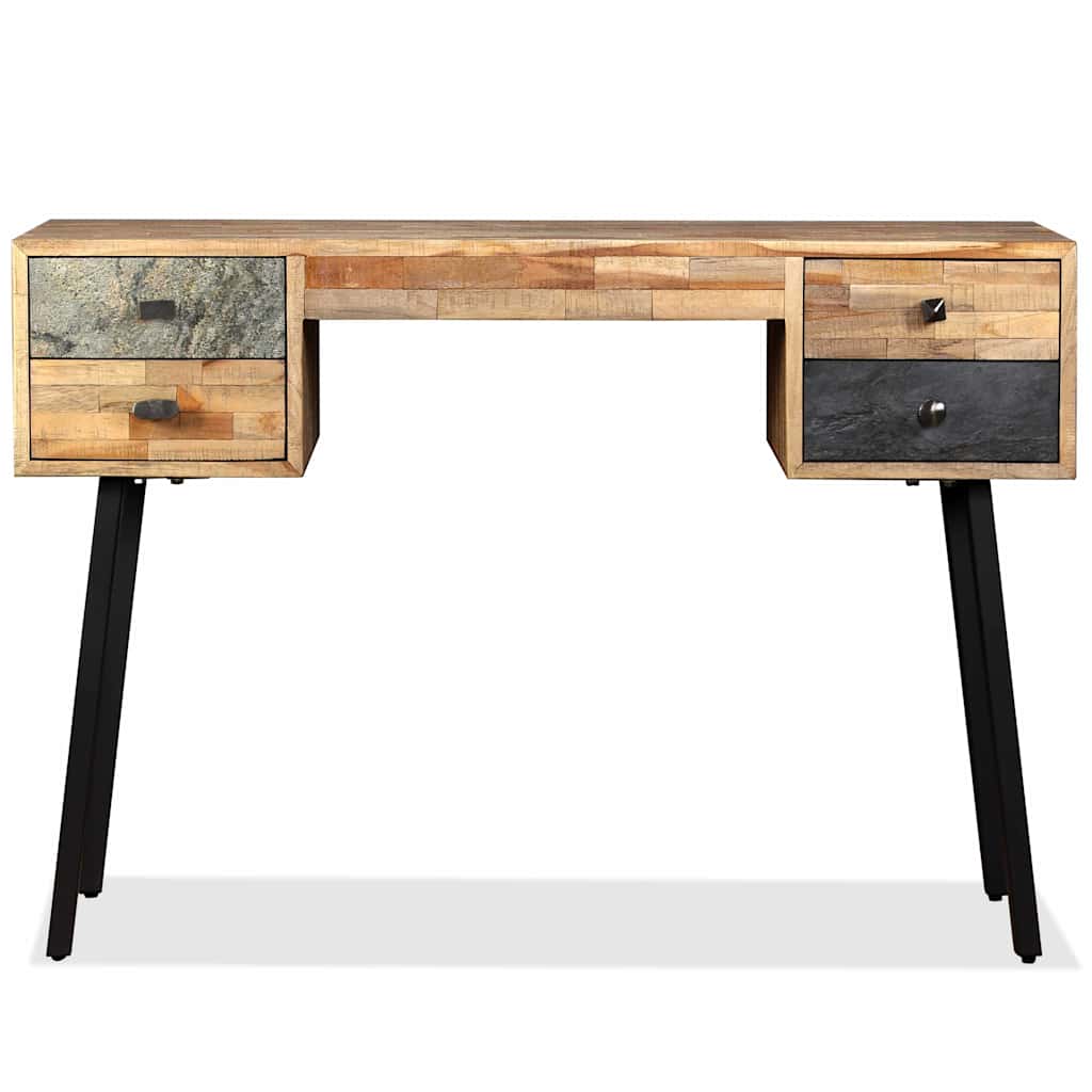 Tömör újrahasznosított fa íróasztal 110 x 50 x 76 cm 3
