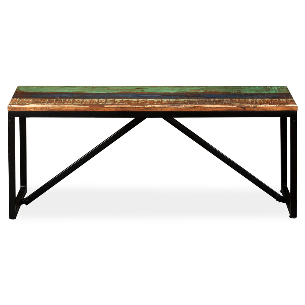 Tömör újrahasznosított fa pad 110 x 35 x 45 cm 2