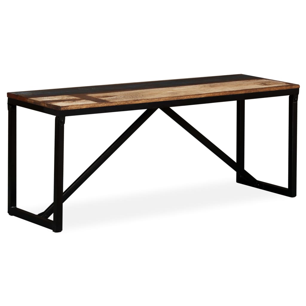 Tömör újrahasznosított fa pad 110 x 35 x 45 cm 11