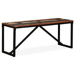 Tömör újrahasznosított fa pad 110 x 35 x 45 cm 12