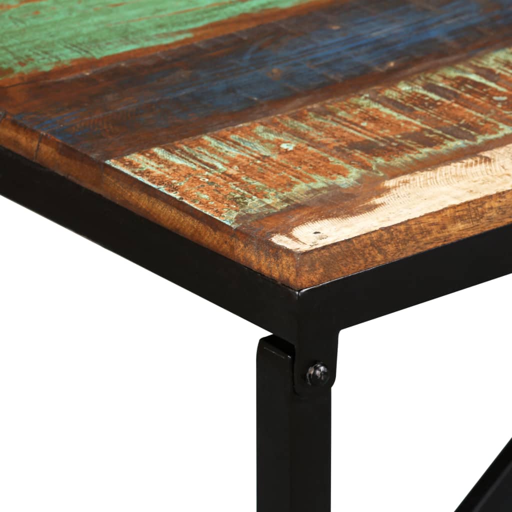 Tömör újrahasznosított fa pad 110 x 35 x 45 cm 5