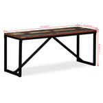 Tömör újrahasznosított fa pad 110 x 35 x 45 cm 7