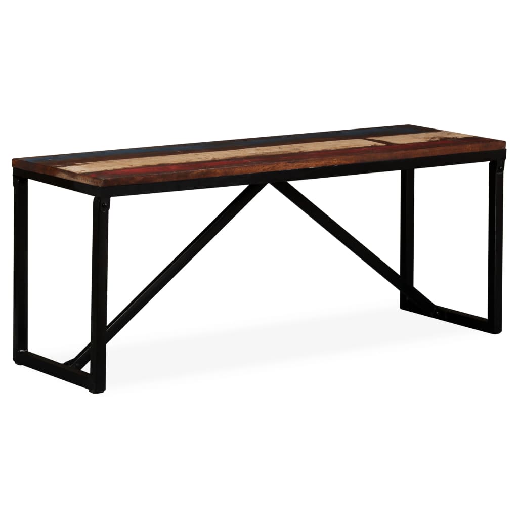 Tömör újrahasznosított fa pad 110 x 35 x 45 cm 9