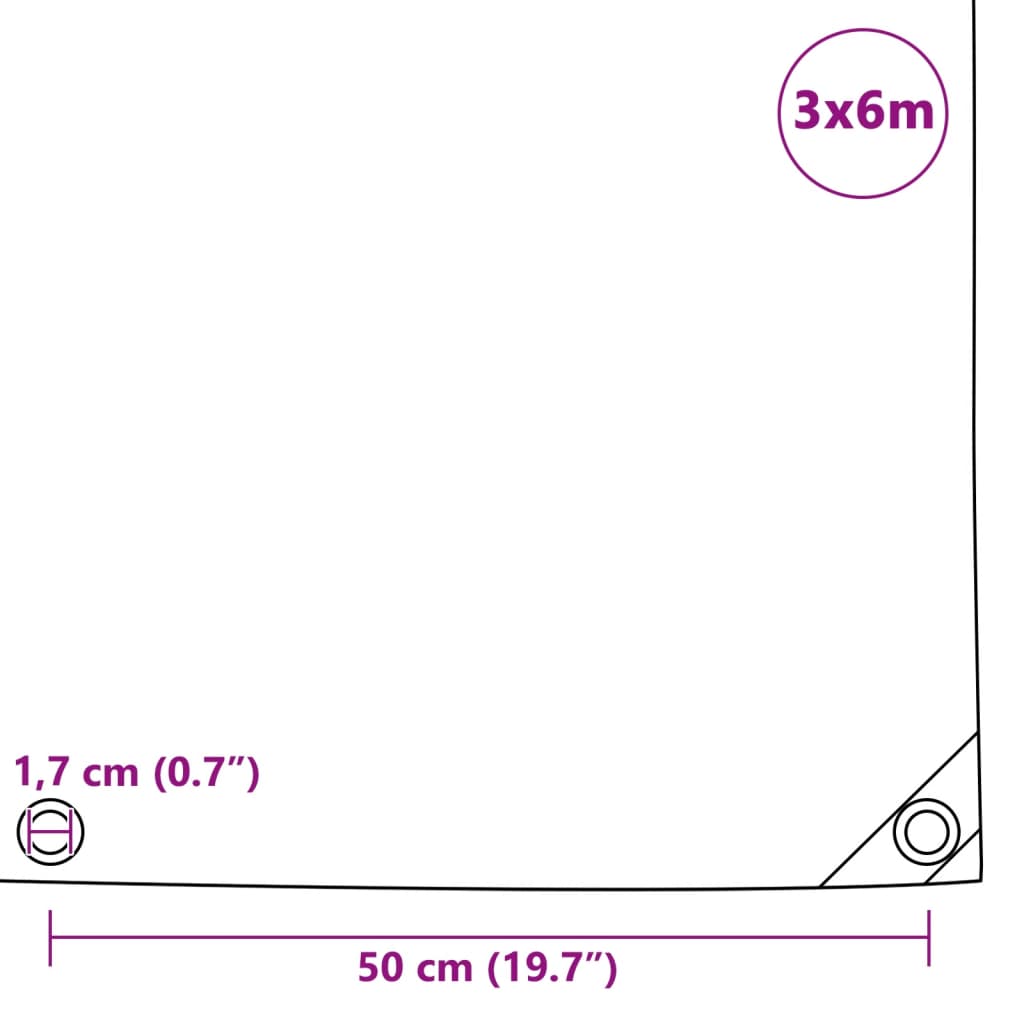 Fehér takaróponyva 650 g/m² 3 x 6 m 6