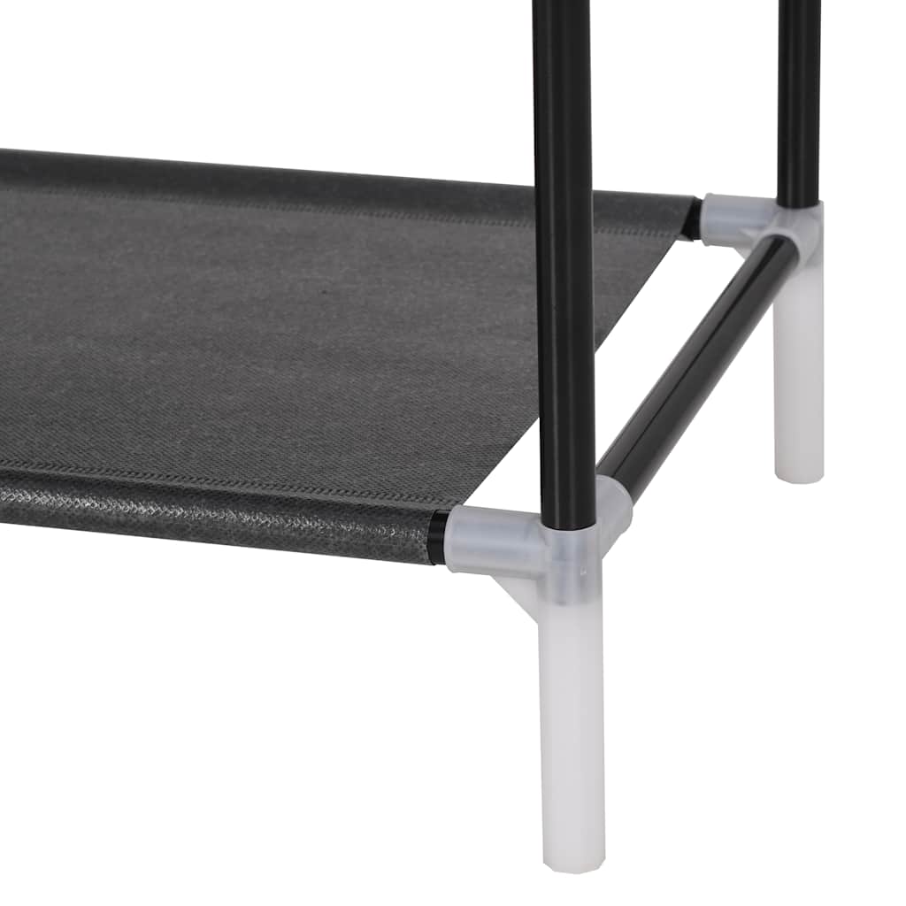 8 polcos fekete fém/nemszőtt kelme cipőtartó 7